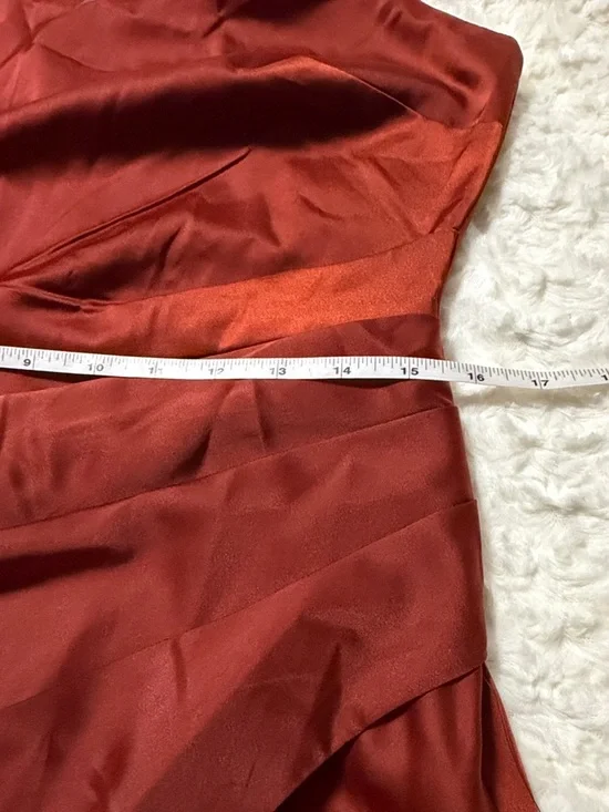 Lulu's Copper Satin Square-Neck Maxi Dress size large NWT - Picture 9 of 12